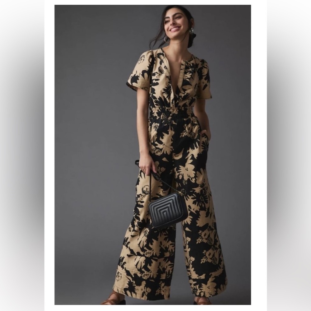 Anthropology Somerset Jumpsuit - Black and Sand